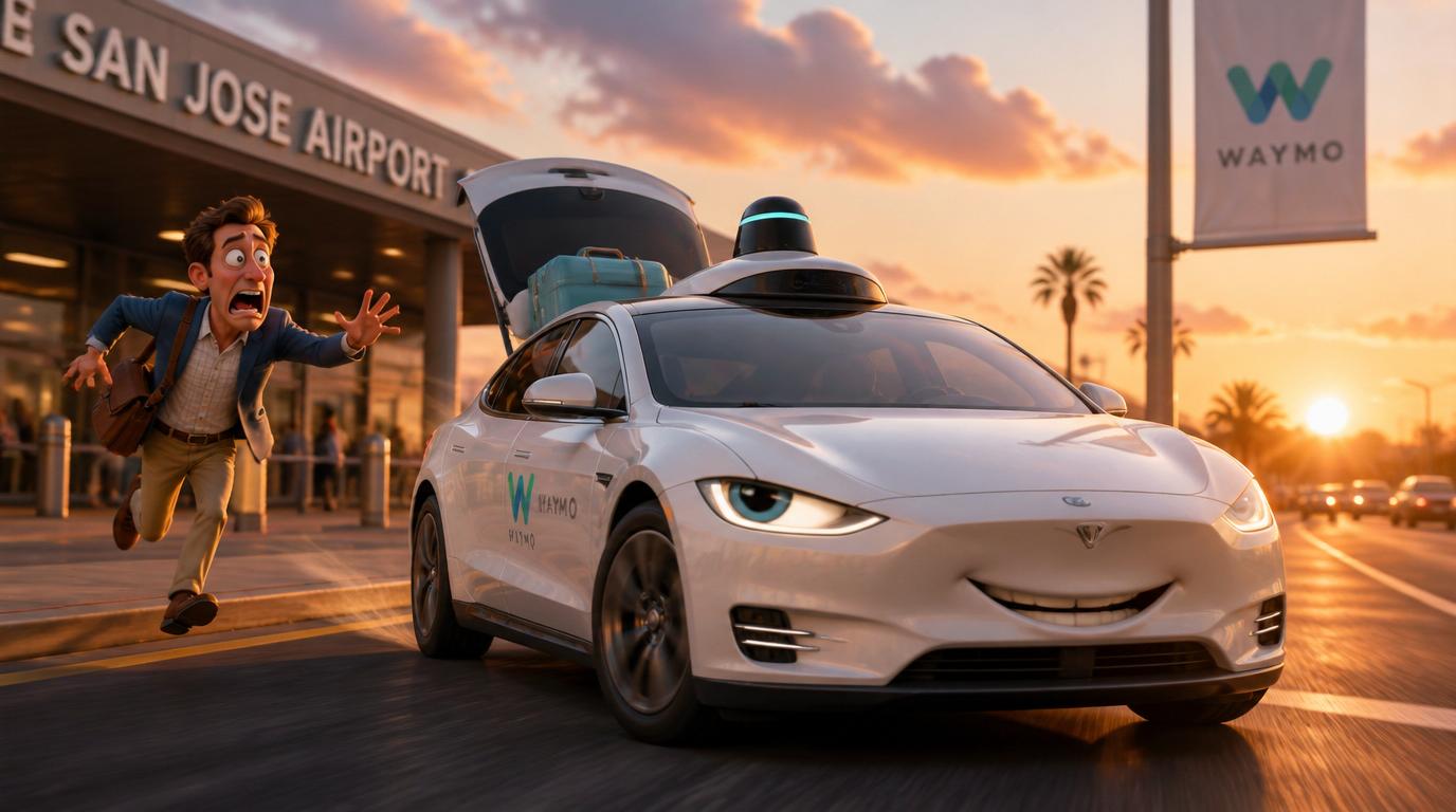 A Waymo drove off from San Jose Airport with a passenger's luggage in the trunk and refused to turn around