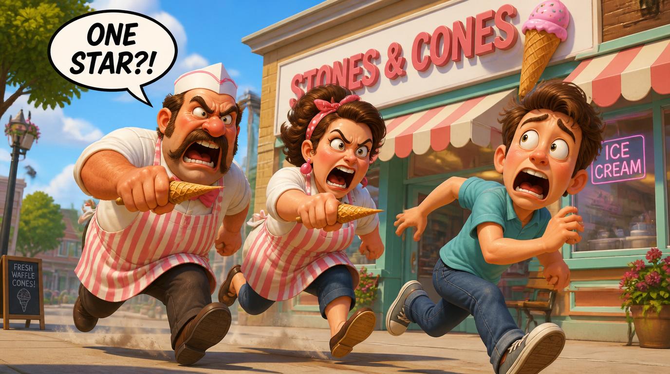 A couple who owns an ice cream shop in Alabama is facing charges after confronting a customer over a 1 star review he left online.