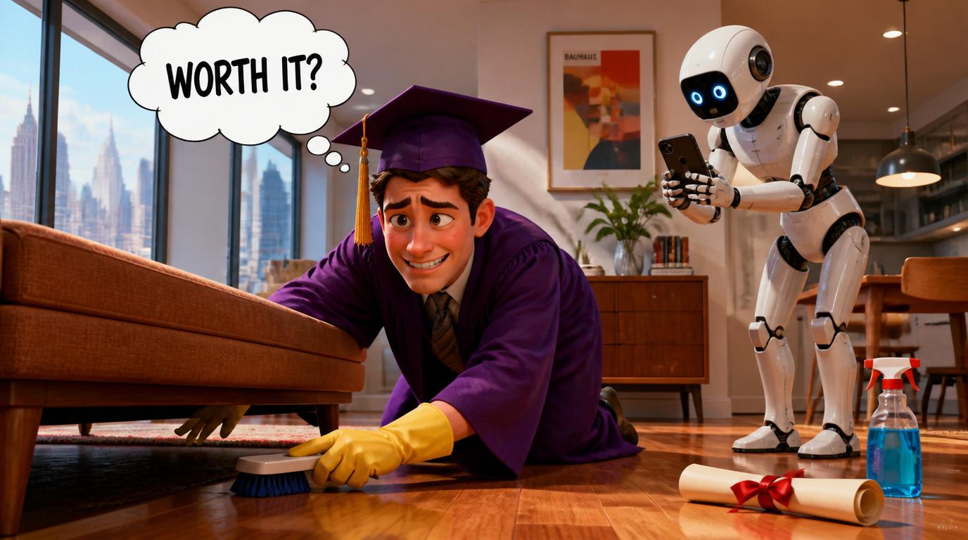 An AI startup called Micro AGI is cleaning New York City apartments for free using college graduates, just to collect training footage for its robots